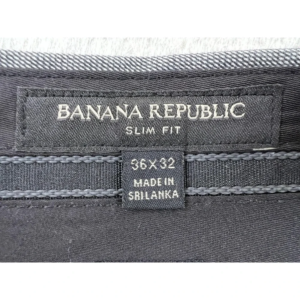 Banana Republic Mens 36x32 Gray Slim Fit Stretch Chino Pants 676183-01